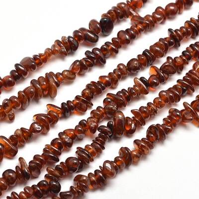 Natural Garnet Chip Bead Strands