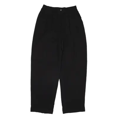JONES NEW YORK Pleated Trousers Black Loose Tapered Wool Womens W26 L30