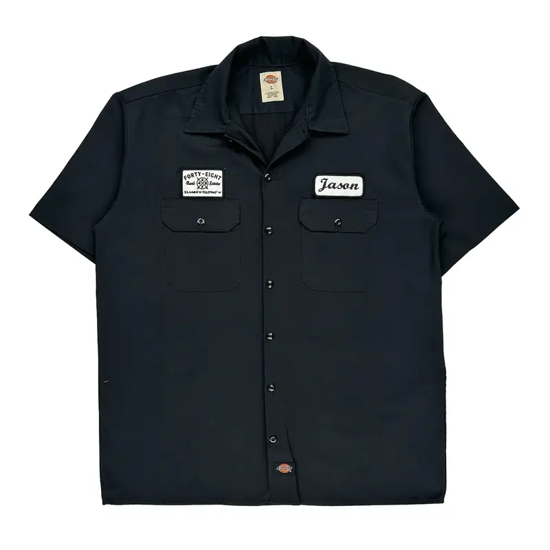 Dickies Short Sleeve Shirt - Large Black Polyester Blend | Size: large