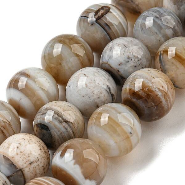 Natural Banded Agate Beads Strands