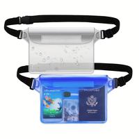Waterproof Phone Bag with Adjustable Strap, 2 Counts Touch Screen Phone Case, Boating Dry Bag for Outdoor Swimming, Kayaking...