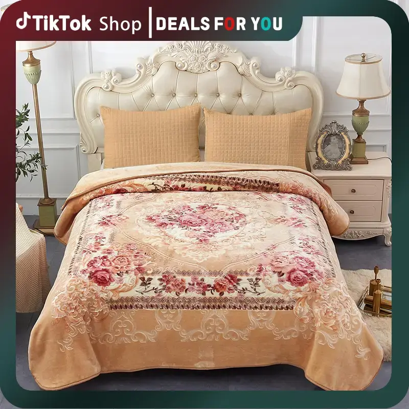 Embossed Pattern 1 Ply Fleece Blanket, 9lbs, Soft Polyester, Hand Wash, Modern Print - Ideal for Autumn and Winter Seasons