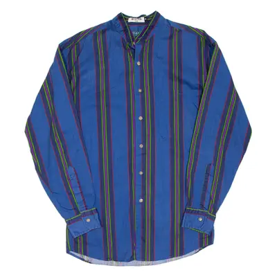 Mens Shirt Blue Striped Long Sleeve M