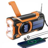 Emergency Weather Radio with 5000mAh Power Bank, Bluetooth Speaker, USB/Solar/Hand Crank Charging, LED Flashlight & SOS Alarm...
