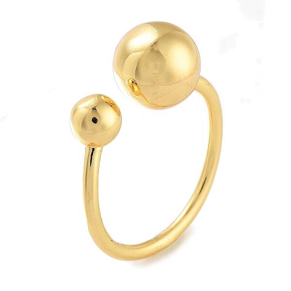 Round Rack Plating Brass Open Cuff Rings for Women