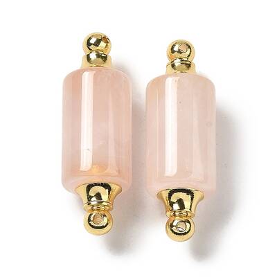 Natural Rose Quartz Connector Charms