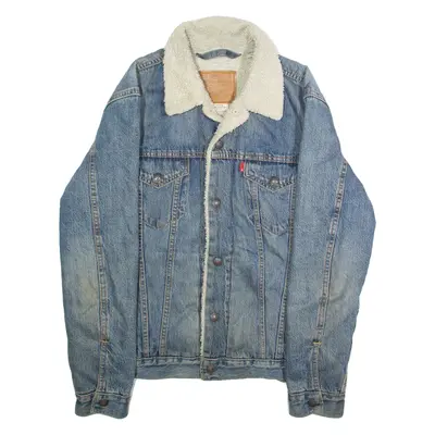 LEVI'S Mens Sherpa Lined Denim Jacket Blue S