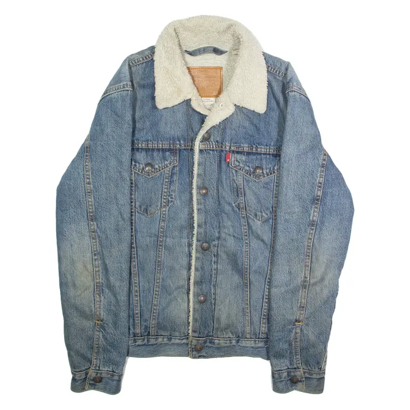 LEVI'S Mens Sherpa Lined Denim Jacket Blue S