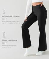 BRXL By Popilush High Waisted Crossover Flare Yoga Leggings  Hip Curve Work Pants Sports Soft Style Comfort Yoga Trousers