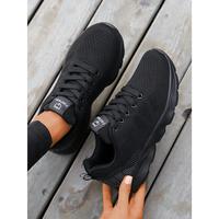 Women's Lightweight Running Shoes With Lace Decoration And Front Tie, Sports Shoes