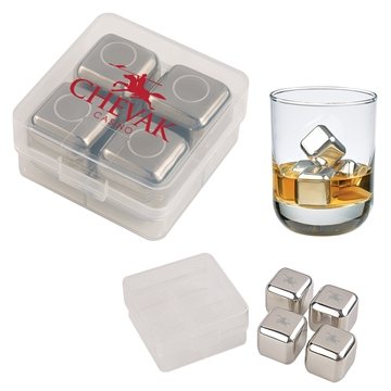 50 Promotional Stainless Steel Ice Cubes In Case - Non-Diluting & ...