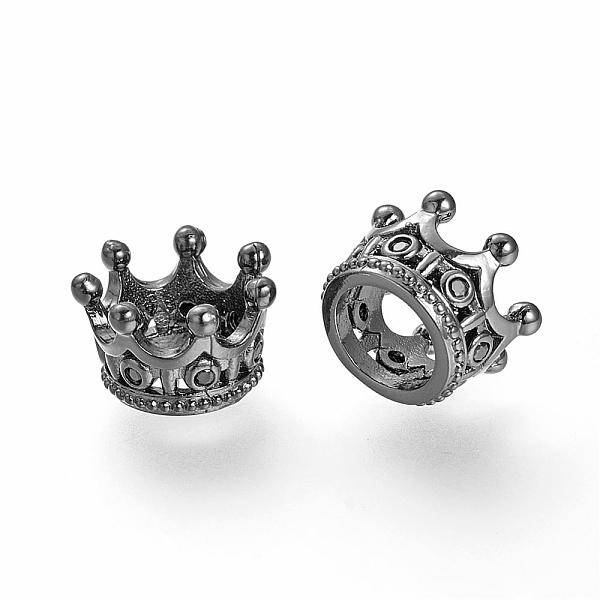 Brass Micro Pave Cubic Zirconia Beads