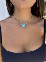 Protect Your Power Chakra Choker - Turquoise Bead Necklace with Gold-Filled Hardware for Expressive Confidence & Energy Prote...