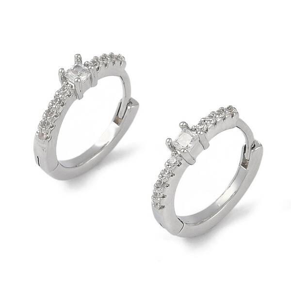 Clear Cubic Zirconia Hoop Earrings
