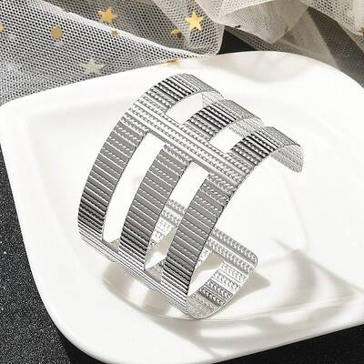 304 Stainless Steel Cuff Bnagles for Women