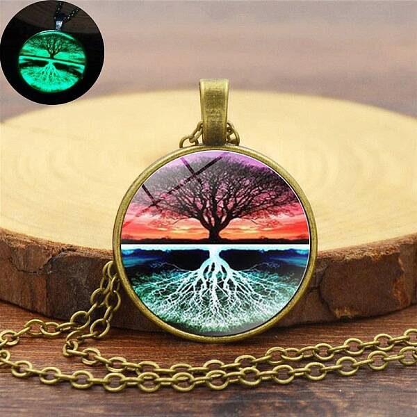 Tree of Life Night Light Necklace for Women