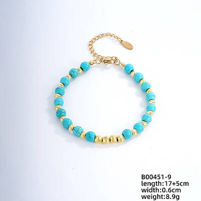 Fashionable Korean Style Brass Synthetic Turquoise Bracelets