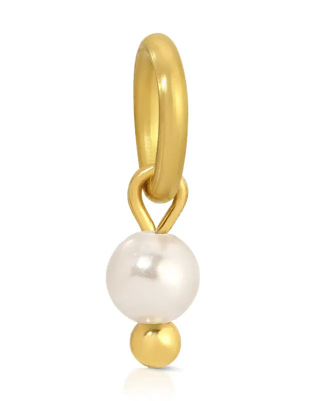 One Love Birthstone Charms | Metal Color: Gold | Month/Gemstone: June - Pearl