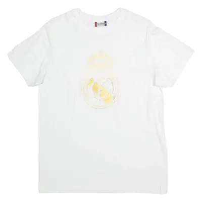CLIQUE Real Madrid Mens Football Shirt T-Shirt White M