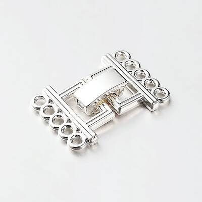 5 Strands Alloy and Brass Fold Over Clasps