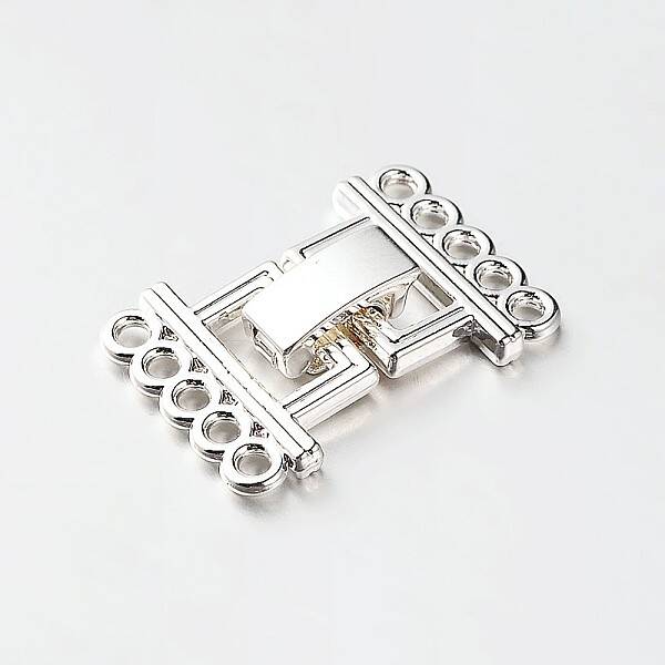 5 Strands Alloy and Brass Fold Over Clasps