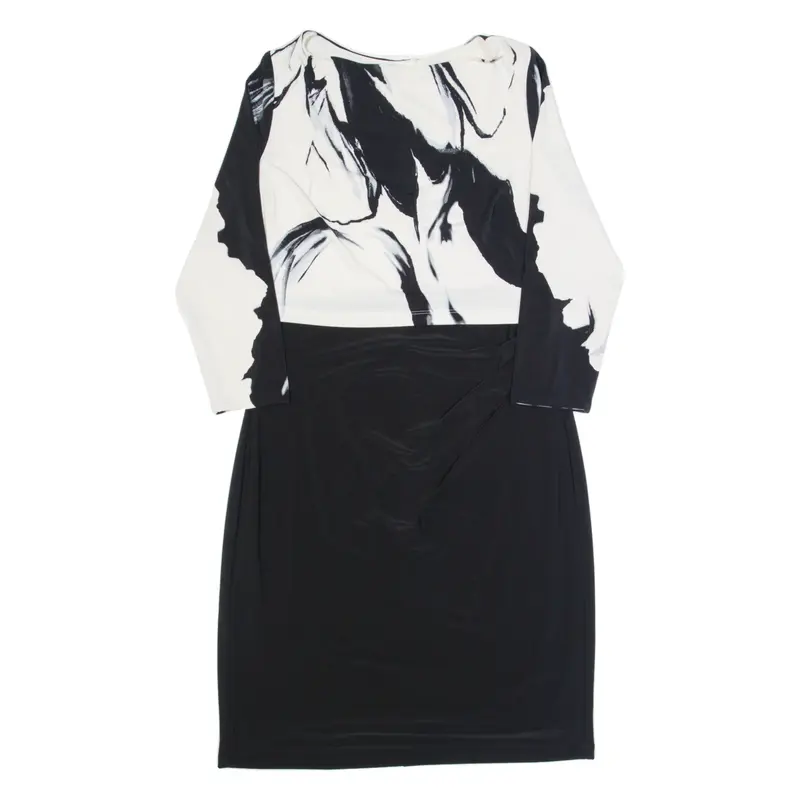 LAUREN RALPH LAUREN Womens Bodycon Dress Black Long Sleeve Knee Length M