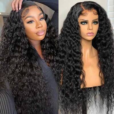 Water Wave HD Lace Wigs 13x4 Transparent Lace Frontal Wig 14A Brazilian Double Drawn Hair