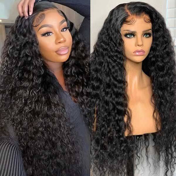 Water Wave HD Lace Wigs 13x4 Transparent Lace Frontal Wig 14A Brazilian Double Drawn Hair