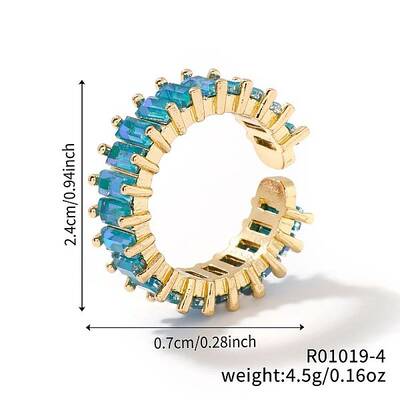 Brass Glass Cuff Rings