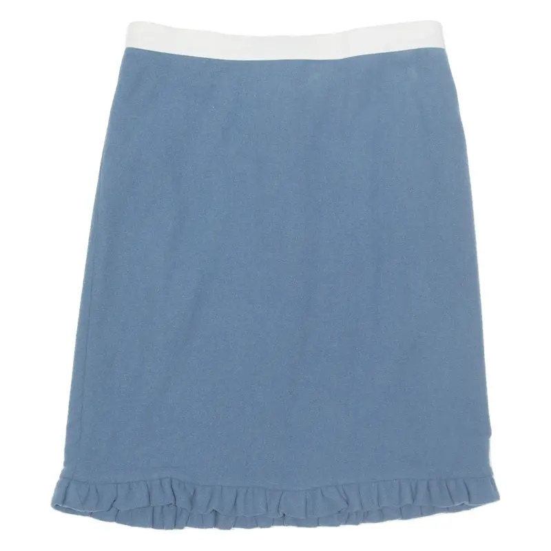 MARNI Womens Straight Skirt Blue Knee Length Wool S