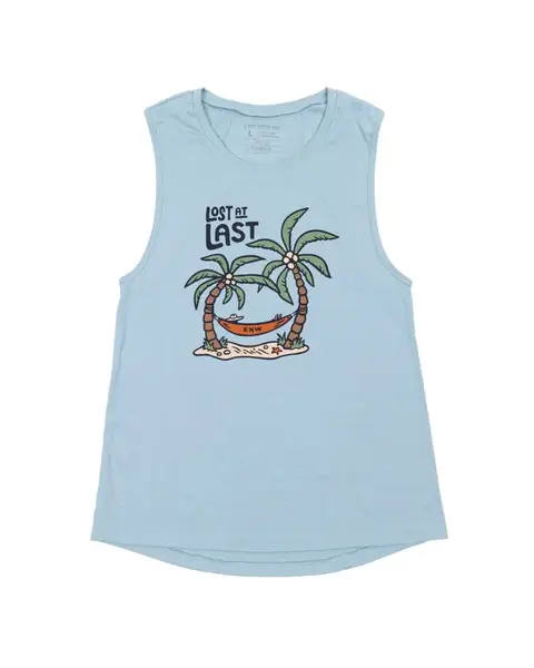 Lost at Last Palms Muscle Tank | Dusty Blue | Size: L