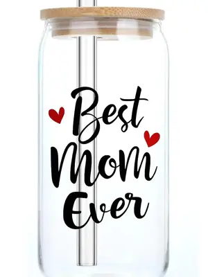 16oz Can Glass Cup - Mother's Day Gift from Kids, Husband, Daughter, or Son Perfect for Mom, Wife,  Bonus Moms—Thoughtful D...
