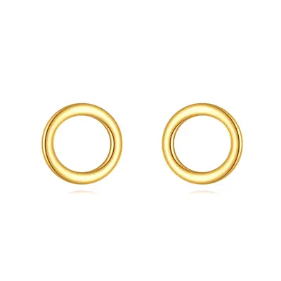 14K Gold Circle Stud Earrings