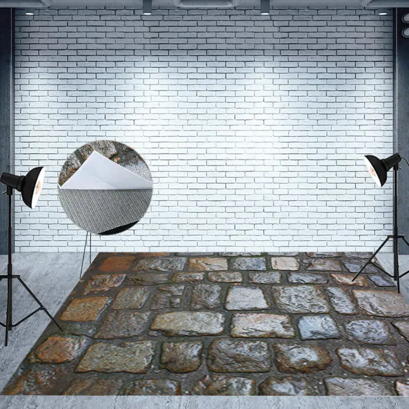 Aperturee Muddy Slippery Bricks Pavement Fabric Floor Backdrop - Aperturee