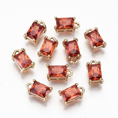 Brass Glass Rhinestone Pendants