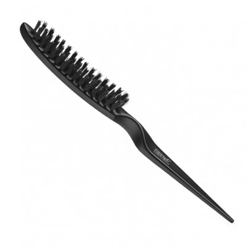 Eurostil Crepar Flat Brush Boar Bristle 3 Rows Black 1pc