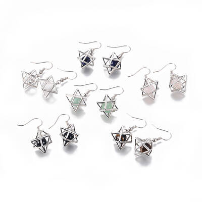 Natural Mixed Gemstone Dangle Earrings