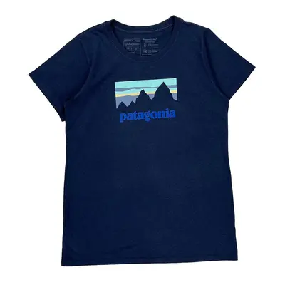 Slim Fit Patagonia Graphic T-Shirt - Medium Navy Polyester Blend