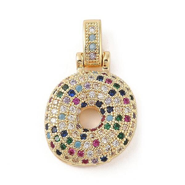 Brass Micro Pave Cubic Zirconia Pendants