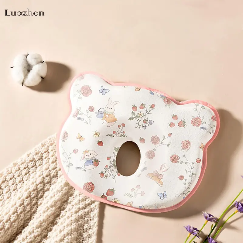 Soft Baby Head and Neck Support Pillow with Cute Animal Patterns for Travel and Stroller Use