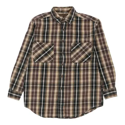 St. Johns Bay Checked Flannel Shirt - Medium Brown Cotton