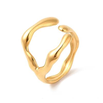 Ion Plating(IP) 304 Stainless Steel Cuff Finger Ring