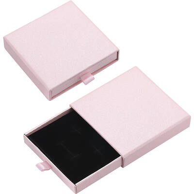 Beebeecraft Jewelry Gift Boxes 2 Pack Pink Cardboard Jewelry Boxes with Velvet Inner 8x8cm for Bracelets Earrings Necklaces W...