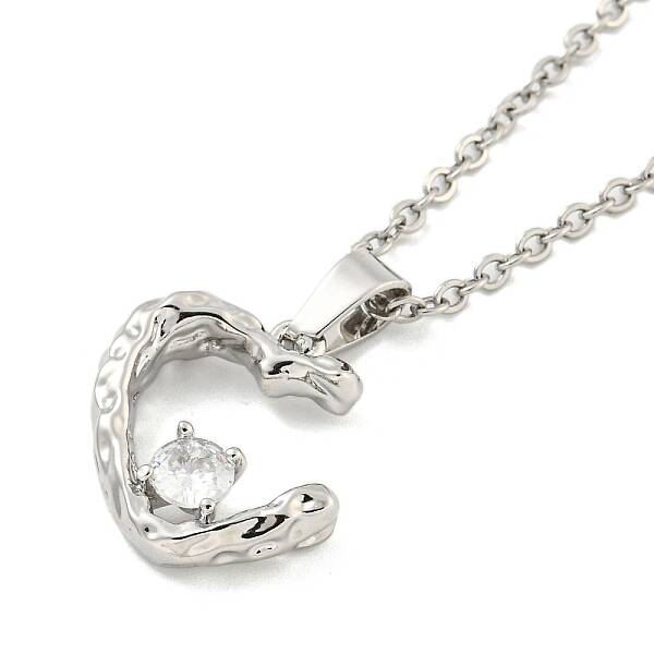 Brass Micro Pave Clear Cubic Zirconia Pendants Necklaces
