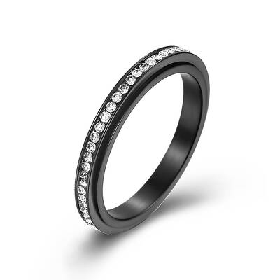 Clear Cubic Zirconia Rotating Finger Ring