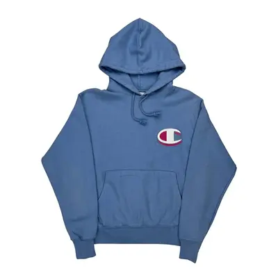 Reverse Weave Champion Hoodie - Medium Blue Cotton Blend