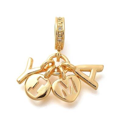 Brass Clear Cubic Zirconia Letter Y A European Dangle Charms