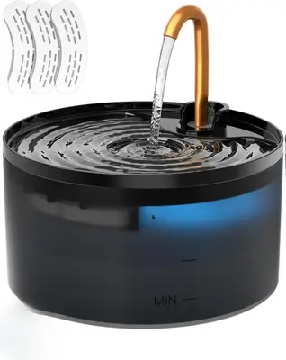 Cat Water Fountain, 71oz/2.1L Cat Fountain for Drinking with Copper Faucet, MISFANS-Designed Pump & Filter, Plastic Automatic...
