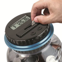 Large Piggy Banks for Adults, Digital Counting Money Jar, 1.8L Capacity Coin Counter Machine with LCD Counter, Change Jars fo...
