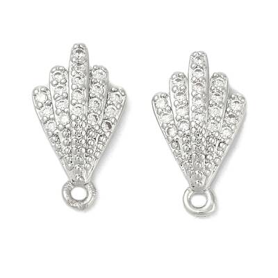 Brass Micro Pave Cubic Zirconia Stud Earring Findings
